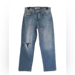 Joe’s high waisted straight leg distressed jeans